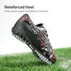 DREAM PAIRS Boys Girls Turf Indoor Soccer Shoes Lace Up Cleats for Little/Big Kid(Black/Red)