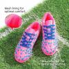 DREAM PAIRS Boys Girls Turf Indoor Soccer Shoes Lace Up Cleats for Little/Big Kid(Fuchsia)