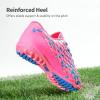 DREAM PAIRS Boys Girls Turf Indoor Soccer Shoes Lace Up Cleats for Little/Big Kid(Fuchsia)