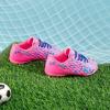 DREAM PAIRS Boys Girls Turf Indoor Soccer Shoes Lace Up Cleats for Little/Big Kid(Fuchsia)