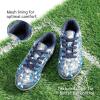 DREAM PAIRS Boys Girls Turf Indoor Soccer Shoes Lace Up Cleats for Little/Big Kid(Grey/Royal/Blue)