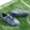 DREAM PAIRS Boys Girls Turf Indoor Soccer Shoes Lace Up Cleats for Little/Big Kid(Grey/Royal/Blue)