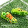 DREAM PAIRS Boys Girls Turf Indoor Soccer Shoes Lace Up Cleats for Little/Big Kid(Neon Green)