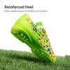 DREAM PAIRS Boys Girls Turf Indoor Soccer Shoes Lace Up Cleats for Little/Big Kid(Neon Green)