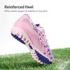 DREAM PAIRS Boys Girls Turf Indoor Soccer Shoes Lace Up Cleats for Little/Big Kid(Pink/Purple)
