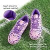 DREAM PAIRS Boys Girls Turf Indoor Soccer Shoes Lace Up Cleats for Little/Big Kid(Pink/Purple)