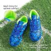 DREAM PAIRS Boys Girls Turf Indoor Soccer Shoes Lace Up Cleats for Little/Big Kid(Royal/Blue/Neon/Green)