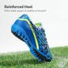 DREAM PAIRS Boys Girls Turf Indoor Soccer Shoes Lace Up Cleats for Little/Big Kid(Royal/Blue/Neon/Green)