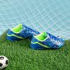 DREAM PAIRS Boys Girls Turf Indoor Soccer Shoes Lace Up Cleats for Little/Big Kid(Royal/Blue/Neon/Green)