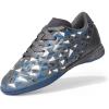 DREAM PAIRS Boys Girls Indoor Sneakers Lace Up Sport Athletic Casual IC Youth Futsal Football Soccer Shoes for Little/Big Kid(Grey/Royal/Blue)