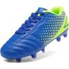 DREAM PAIRS Boys Girls Outdoor Sport Football Shoes Soccer Cleats for Little/Big Kid(Royal/Blue/Neon/Green)