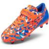 DREAM PAIRS Boys Girls Soccer Cleats Kids Football Shoes for Little/Big Kid SDSO2307K(Orange/Blue)
