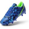DREAM PAIRS Boys Girls Soccer Cleats Youth Firm Groud Athletic Outdoor Trainning Football Shoes for Little/Big Kid(Navy/Blue/Black/Neon Green)