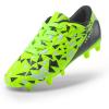 DREAM PAIRS Boys Girls Soccer Cleats Youth Firm Groud Athletic Outdoor Trainning Football Shoes for Little/Big Kid(Neon Green/Black)