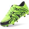 DREAM PAIRS Boys Girls Soccer Cleats Youth Firm Groud Baseball Cleats Sport Athletic Outdoor Trainning Football Shoes for Little/Big Kid(Neon Green/Black)