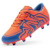 DREAM PAIRS Boys Girls Soccer Cleats Youth Firm Groud Baseball Cleats Sport Athletic Outdoor Trainning Football Shoes for Little/Big Kid(Orange)