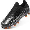 DREAM PAIRS Boys Girls Soccer Cleats Youth Firm Groud Football Shoes for Little/Big Kid(Black)
