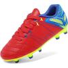 DREAM PAIRS Boys Girls Soccer Football Cleats Shoes for Little Kid/Big Kid(Red/Royal/Lemon/Green)