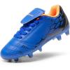 DREAM PAIRS Boys Girls Soccer Football Cleats Shoes for Little/Big Kid(Royal/Blue/Orange)