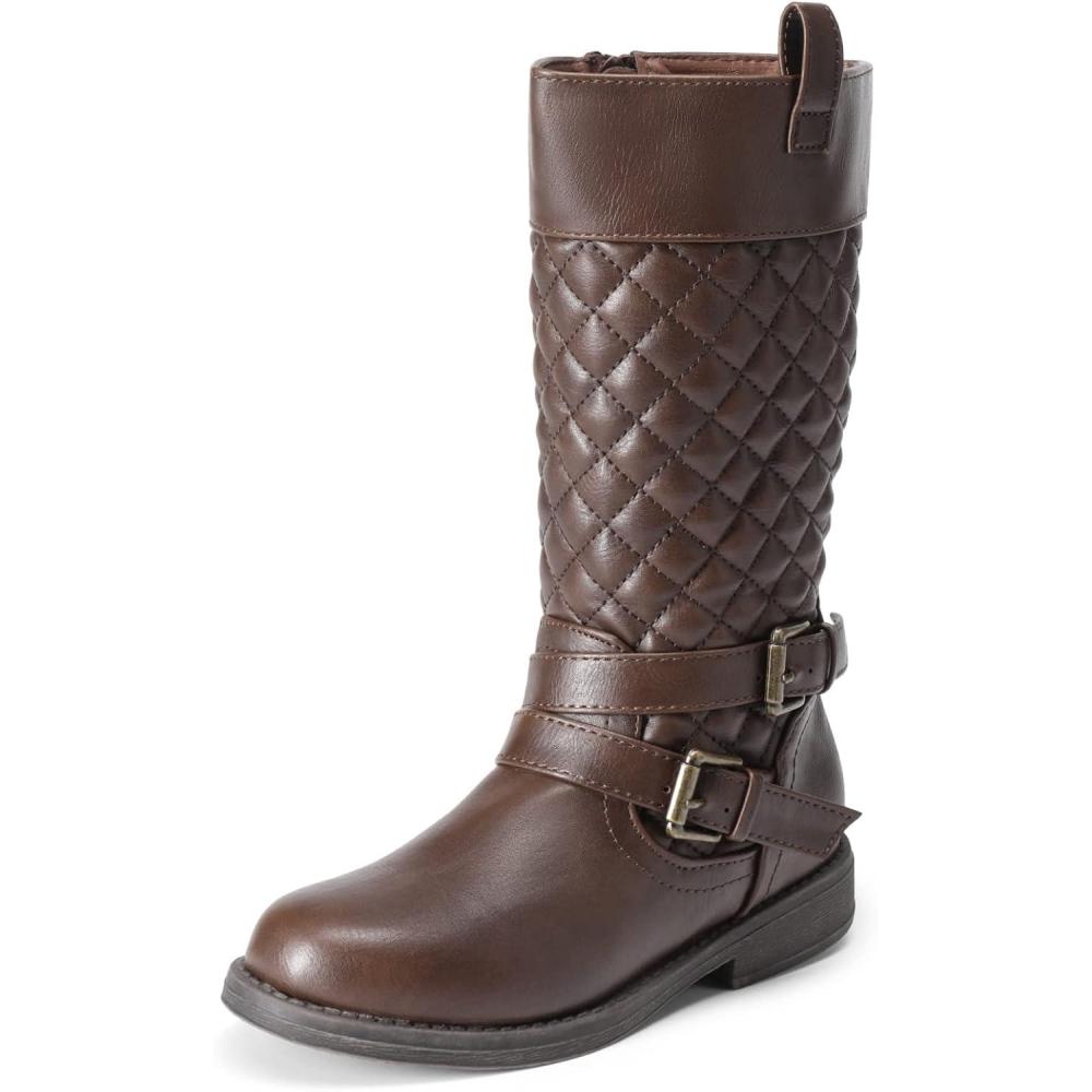 imageDREAM PAIRS Girls Knee High Fashion Riding Boots for ToddlerLittle KidBig KidBrown