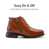 DREAM PAIRS Boys Dress Boots Lace-up Formal Shoes with Side Zipper(Camel)
