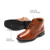 DREAM PAIRS Boys Dress Boots Lace-up Formal Shoes with Side Zipper(Camel)