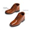 DREAM PAIRS Boys Dress Boots Lace-up Formal Shoes with Side Zipper(Camel)