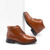 DREAM PAIRS Boys Dress Boots Lace-up Formal Shoes with Side Zipper(Camel)