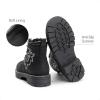 DREAM PAIRS Boys Girls Combat Ankle Boots Cowboy Cowgirl Western Embroidered Side Zipper Booties Toddler/Little Kid/Big Kid(Black)