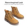 DREAM PAIRS Boys Girls Combat Ankle Boots Cowboy Cowgirl Western Embroidered Side Zipper Booties Toddler/Little Kid/Big Kid(Camel)