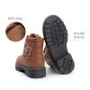 DREAM PAIRS Boys Girls Combat Ankle Boots Cowboy Cowgirl Western Embroidered Side Zipper Booties Toddler/Little Kid/Big Kid(Dark Brown)