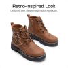 DREAM PAIRS Boys Girls Combat Ankle Boots Cowboy Cowgirl Western Embroidered Side Zipper Booties Toddler/Little Kid/Big Kid(Dark Brown)