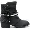 DREAM PAIRS Girls Ankle Boots Side Zipper Low Heels Boots Little Kid/Big Kid(Black/Silver)