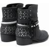 DREAM PAIRS Girls Ankle Boots Side Zipper Low Heels Boots Little Kid/Big Kid(Black/Silver)