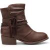 DREAM PAIRS Girls Ankle Boots Side Zipper Low Heels Boots Little Kid/Big Kid(Brown)