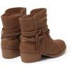 DREAM PAIRS Girls Ankle Boots Side Zipper Low Heels Boots Little Kid/Big Kid(Camel)