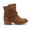 DREAM PAIRS Girls Ankle Boots Side Zipper Low Heels Boots Little Kid/Big Kid(Camel)