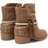 DREAM PAIRS Girls Ankle Boots Side Zipper Low Heels Boots Little Kid/Big Kid(Camel/Gold)