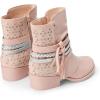 DREAM PAIRS Girls Ankle Boots Side Zipper Low Heels Boots Little Kid/Big Kid(Pink)