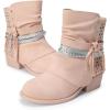 DREAM PAIRS Girls Ankle Boots Side Zipper Low Heels Boots Little Kid/Big Kid(Pink)