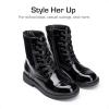 DREAM PAIRS Girls Boys Combat Ankle Boots Side Zipper Shoes with Lace Up for Toddler/Little Kid/Big Kid(All Black)