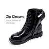 DREAM PAIRS Girls Boys Combat Ankle Boots Side Zipper Shoes with Lace Up for Toddler/Little Kid/Big Kid(All Black)