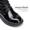 DREAM PAIRS Girls Boys Combat Ankle Boots Side Zipper Shoes with Lace Up for Toddler/Little Kid/Big Kid(All Black)