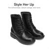 DREAM PAIRS Girls Boys Combat Ankle Boots Side Zipper Shoes with Lace Up for Toddler/Little Kid/Big Kid(Black)