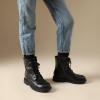 DREAM PAIRS Girls Boys Combat Ankle Boots Side Zipper Shoes with Lace Up for Toddler/Little Kid/Big Kid(Black)
