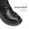 DREAM PAIRS Girls Boys Combat Ankle Boots Side Zipper Shoes with Lace Up for Toddler/Little Kid/Big Kid(Black)