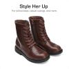 DREAM PAIRS Girls Boys Combat Ankle Boots Side Zipper Shoes with Lace Up for Toddler/Little Kid/Big Kid(Brown)
