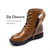 DREAM PAIRS Girls Boys Combat Ankle Boots Side Zipper Shoes with Lace Up for Toddler/Little Kid/Big Kid(Tan)