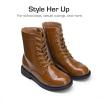 DREAM PAIRS Girls Boys Combat Ankle Boots Side Zipper Shoes with Lace Up for Toddler/Little Kid/Big Kid(Tan)
