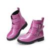DREAM PAIRS Girls Boys Glitter Ankle Boots Side Zipper Combat Shoes with Buckles Toddler/Little Kid/Big Kid(Hot Pink)
